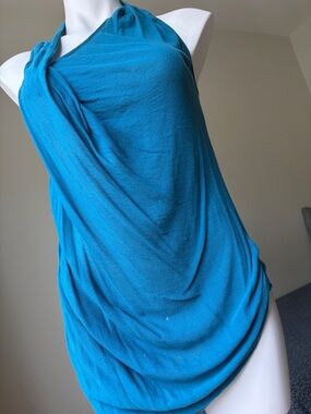 Helmut Lang drape tank in teal
